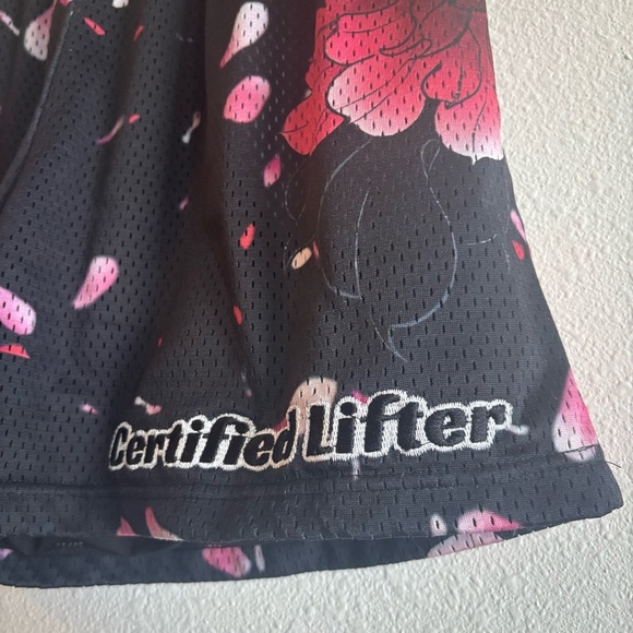 Certified Lifters Brand Black Cherry Blossom Floral Athletic Shorts Large - Picture 5 of 8